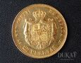 Złota moneta 25 Peset / Pesetów 1880 r. - Alfonso XII - Hiszpania. 