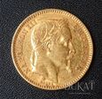 Złota moneta 20 Franków 1864 r. 