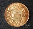 Złota moneta 20 Franków 1922 r -  HELVETIA - Szwajcaria. 