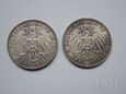 Lot 2 szt. monet 3 Marki 1911 r., 1912 r.  - Niemcy - Saksonia