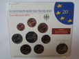 Bankowy komplet monet euro od 1 eurocent do 2 euro Niemcy 2012 rok.