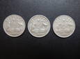 Lot. 3 sztuk monet 6 pensów 1942
