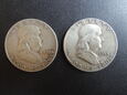 Lot. 2 sztuk monet 50 centów 1950,1953 rok - Franklin.