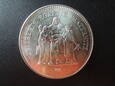 Srebrna moneta 50 Franków 1978 rok - Herkules - Francja