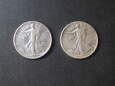 Lot 2 szt. srebrnych monet 1/2 dolara 1942 r., 1943 r. - USA