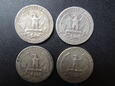 Lot. 4 sztuk monet 25 centów  - Washington.