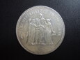 Srebrna moneta 50 Franków 1974 rok - Herkules - Francja