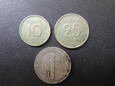 Lot. 3 sztuk monet 10,25 ore Szwecja i 10 centów USA