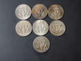 Lot 7 szt. srebrnych monet 1/2 dolara Kennedy 1967 r. - USA.