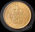 Złota moneta 10 Guldenów 1913 r. - Wilhelmina, Holandia, Niderlandy.