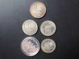 Lot 5 szt. monet + srebrny medal.