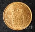 Moneta 10 Guldenów 1917 r. - Królowa Wilhelmina - Holandia