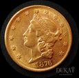  Złota moneta 20 Dolarów USA 1876 r. - Twenty D. - Główka