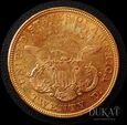  Złota moneta 20 Dolarów USA 1876 r. - Twenty D. - Główka