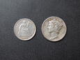 Half Dime 1873 r. + One Dime 1945 r. 