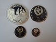 Set 4 szt. srebrnych monet: 5,10,25,50 Leke - Albania