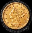 Złota moneta 2,50 Dolara 1853 r. USA - Liberty - Główka