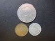 Lot. 3 sztuk monet różne nominały i roczniki.