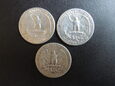 Lot. 3 sztuk monet  25 centów 1944,1964 rok.