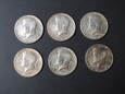 Lot 6 szt. srebrnych monet 1/2 dolara 1964 r. - USA - Kennedy