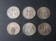 Lot 6 szt. srebrnych monet 1/2 dolara 1964 r. - USA - Kennedy
