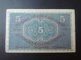 Banknot 5 korun Ceskoslovenskych 1919 rok.