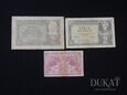 3 banknoty: 50 gr. 1944 r., 2 zł 1936 r., 2 zł 1941 r.
