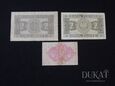 3 banknoty: 50 gr. 1944 r., 2 zł 1936 r., 2 zł 1941 r.