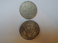 Moneta 1 korona 1965 r. i 1/2 dolara 1964 rok.