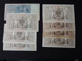 Banknoty: 7 x 1000 Marek 1910 r. + 1 x 100 Marek 1908 r. 