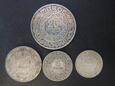 Lot. 4 srebrnych monet 5,10,20,100 Franków - Maroco.