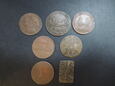 Lot. 6 monet plus blaszka stara Francja.