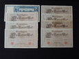 Banknoty: 7 x 1000 Marek 1910 r. + 1 x 100 Marek 1908 r. 
