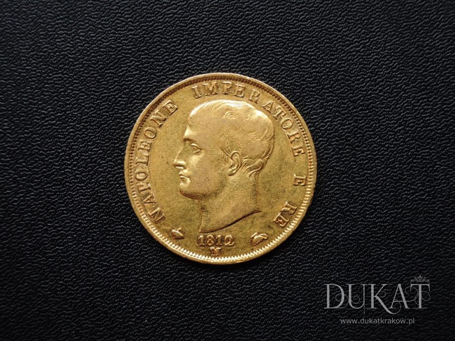 Złota moneta 40 Lirów 1812 r. 