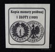 Kopia monety próbnej 1 złoty ( 1928 r. )