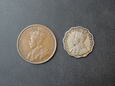 Lot 2 szt. monet: 1 Cent 1913 r. + 1 Anna 1913 r. 