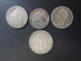Lot. 4 srebrnych monet mix krajów.