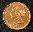 Złota moneta 5 dolarów 1895 r. - USA - Liberty Head - Filadelfia. 