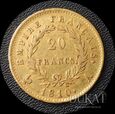Złota moneta 20 Franków 1810 r. 