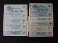 Banknoty: 1 x 100 Marek 1903 r. + 8 x 100 Marek 1908 r. - Niemcy 
