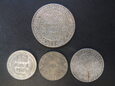 Lot. 4 srebrnych monet 5,10,20 Franków - Maroco i Tunezja.