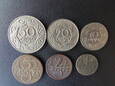 Komplet monet 1,2,5,10,20 i 50 groszy 1923 rok.
