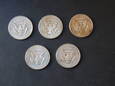 Lot 5 szt. monet 1/2 dolara Kennedy 1967 r. - USA.