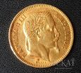 Złota moneta 20 Franków 1864 r. 