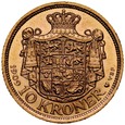  Złota moneta 10 Koron / Kronor 1909 rok - Fryderyk VIII - Dania