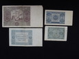 Lot 4 szt. banknotów: 1 zł, 2 x  5 zł, 1000 zł 1947 r. - Polska