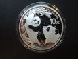 Moneta 10 juanów 2021 rok Panda - uncja srebra.