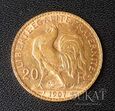 Złota moneta 20 Franków 1907 r. - Marianna / Kogut - Francja