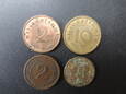 Lot 4 szt, monet: 2 x 2, 5, 10 Reichspfennig - Niemcy