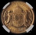 Złota moneta 20 Koron 1914 r. - K.B - Franciszek Józef I - NGC MS 63